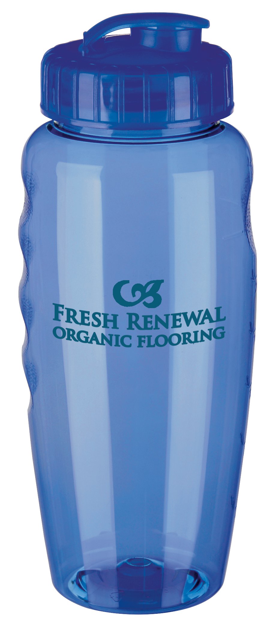Front View of Blue Good Value™ Gripper Poly-Clear® Bottle - 31 oz.
