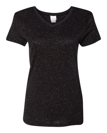 Women’s Glitter V-Neck T-Shirt - 8136