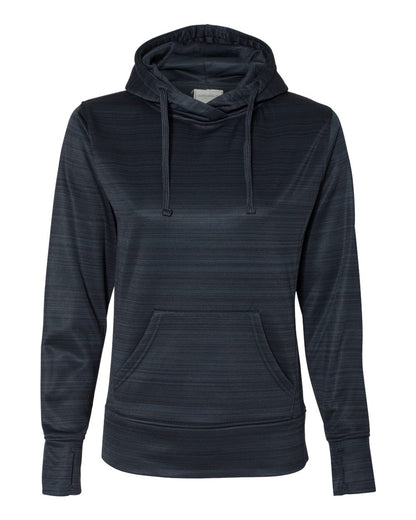 Women's Odyssey Striped Performance Fleece Lapover Hooded Sweatshirt - 8662