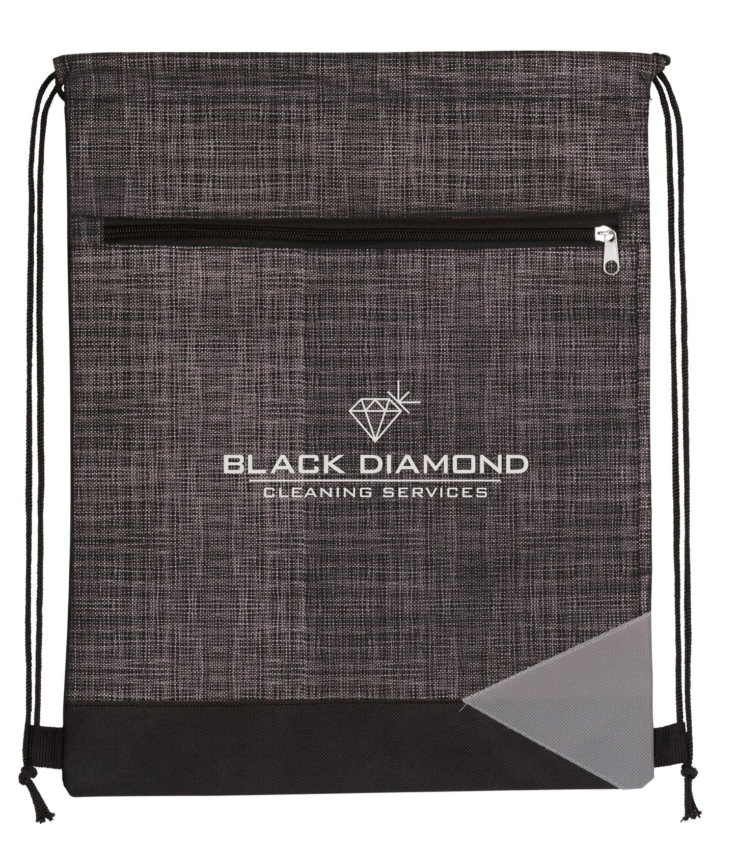 Front View of Black Good Value™ Non-Woven Tread Drawstring