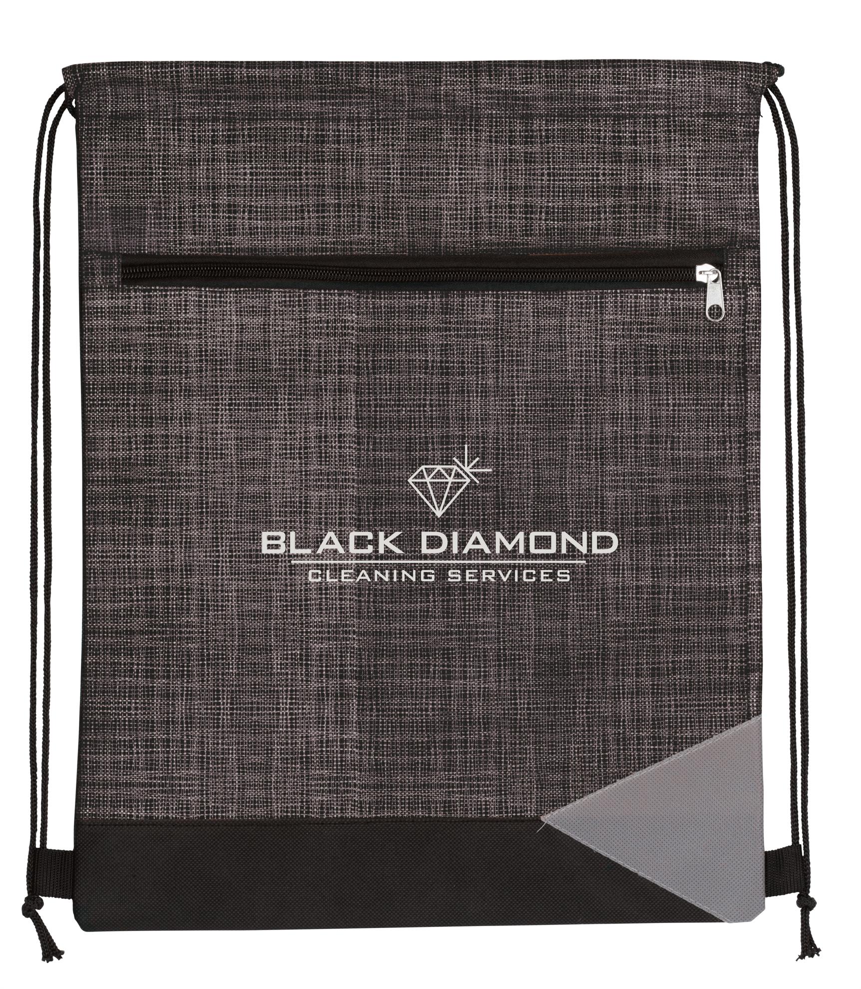 Front View of Black Good Value™ Non-Woven Tread Drawstring