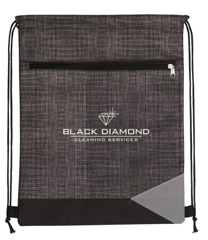 Front View of Black Good Value™ Non-Woven Tread Drawstring