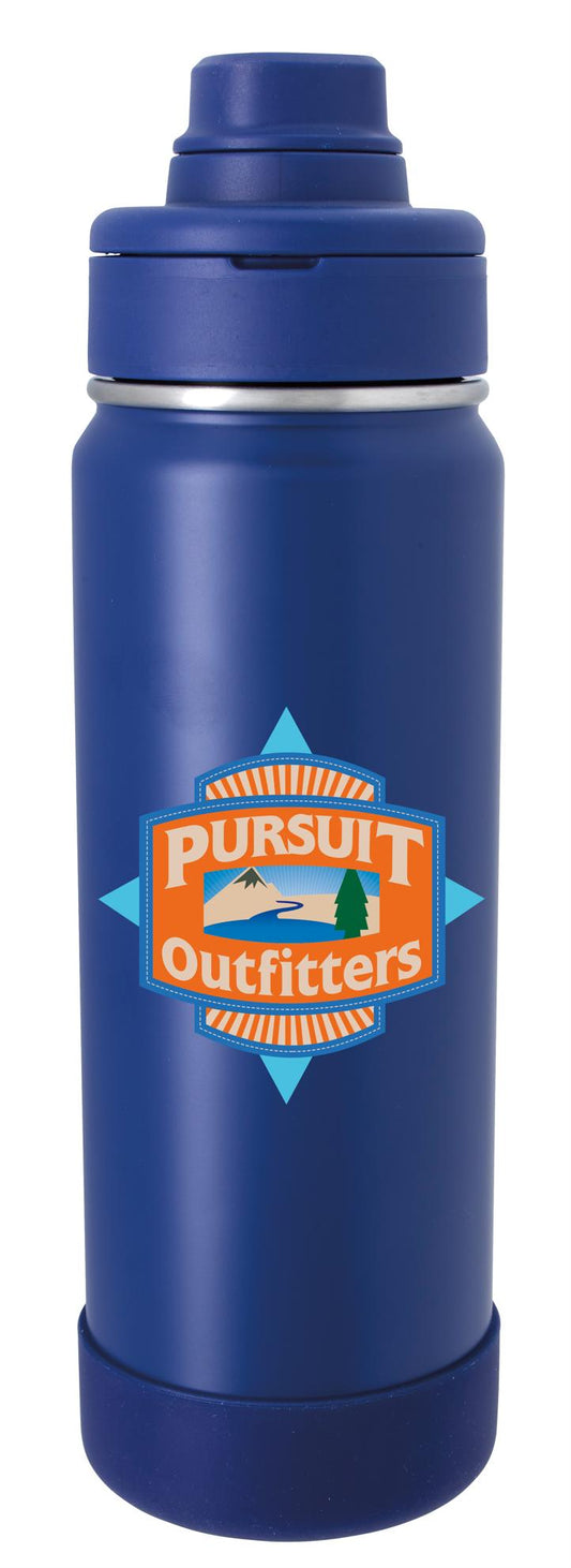 Front View of Black Bravely Vacuum Sport Bottle - 24 oz