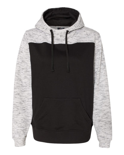 Men's Mélange Fleece Colorblocked Hooded Sweatshirt - 8676