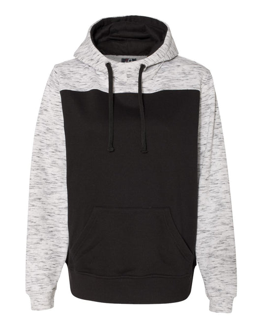 Men's Mélange Fleece Colorblocked Hooded Sweatshirt - 8676
