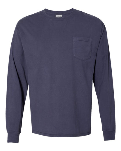 Unisex Garment-Dyed Long Sleeve T-Shirt With a Pocket - GDH250