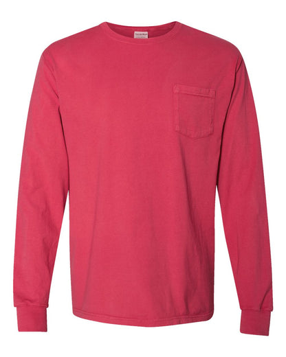 Unisex Garment-Dyed Long Sleeve T-Shirt With a Pocket - GDH250