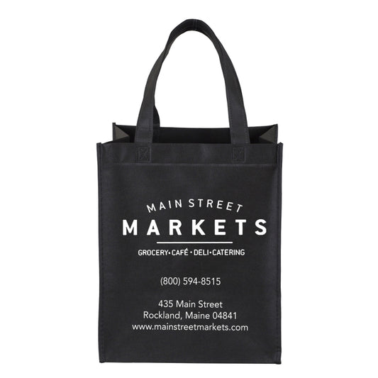10”W x 12"H x 8" Gusset - "FULL VIEW" Junior Large Imprint Grocery Shopping Tote Bag