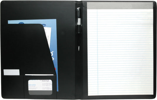 Inside View of Black Good Value™ Executive Crescent Padfolio