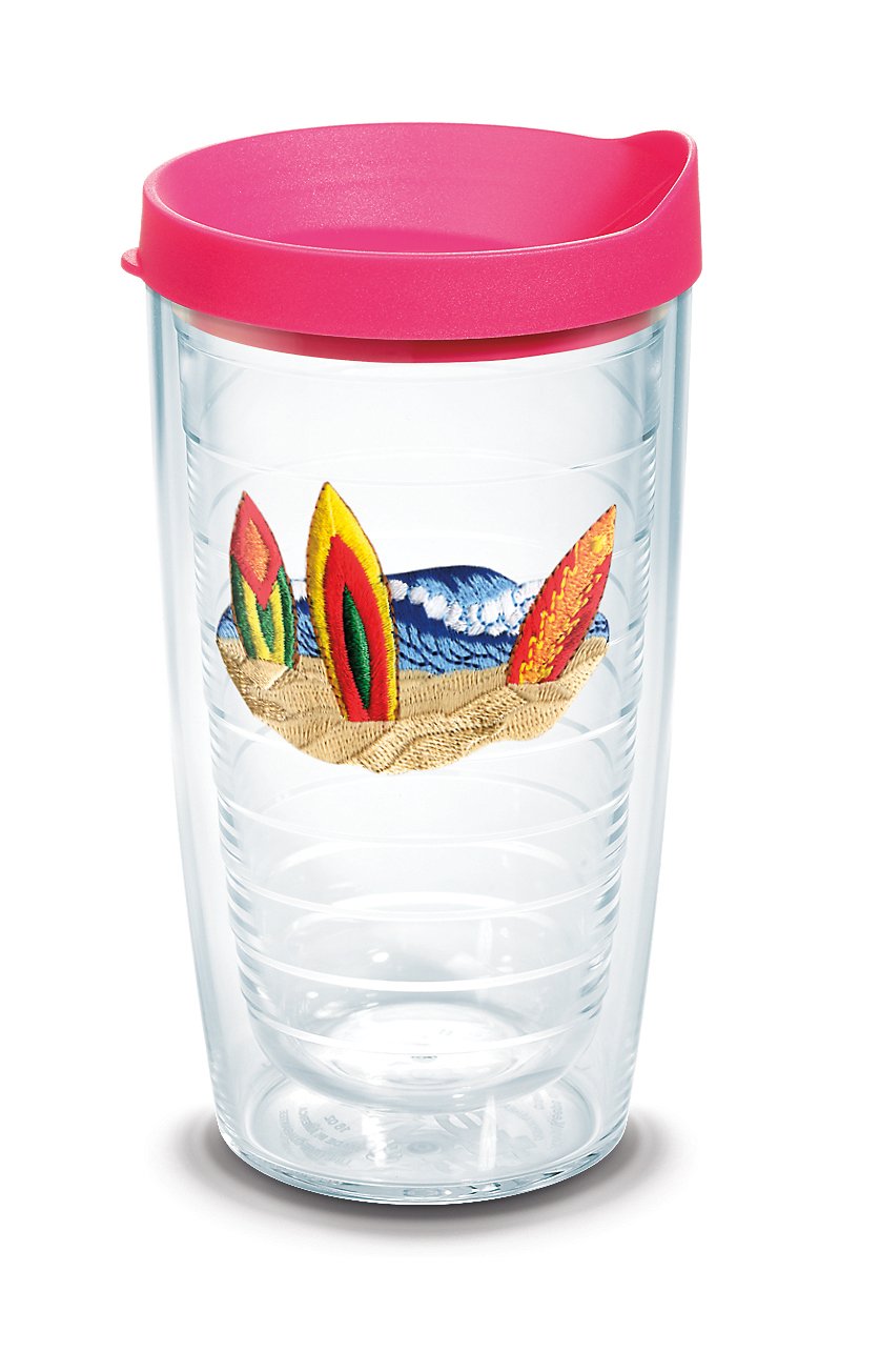 Front View of Black Tervis® Classic Tumbler Embroidered Emblem - 16 oz.