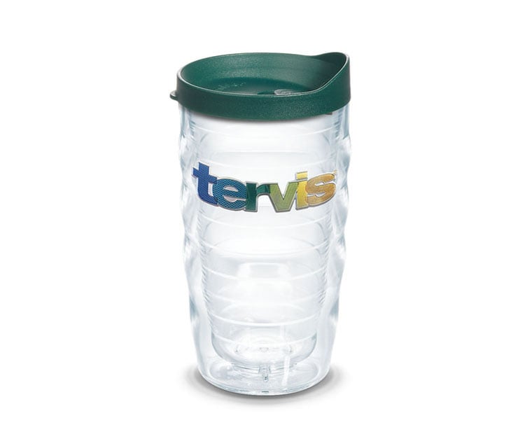 Front View of Black Tervis® Classic Wavy Tumbler Embroidered Emblem - 10 oz.