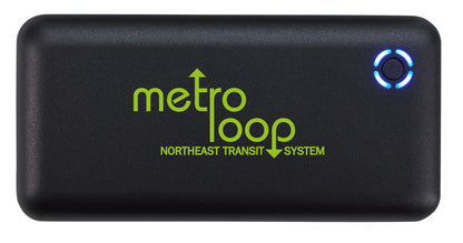 Front View of Black Charge Wave Wireless Power Bank 10,000 mAh