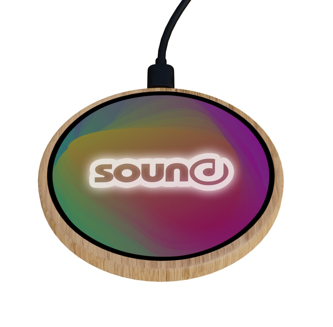 Front View of Bamboo SCX Innovative Design™ Full-Color Bamboo 15W Wireless Charger