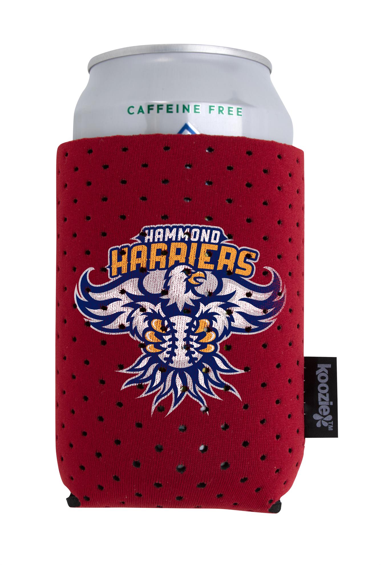 Front View of Black Koozie® Perforated RPET Can Cooler