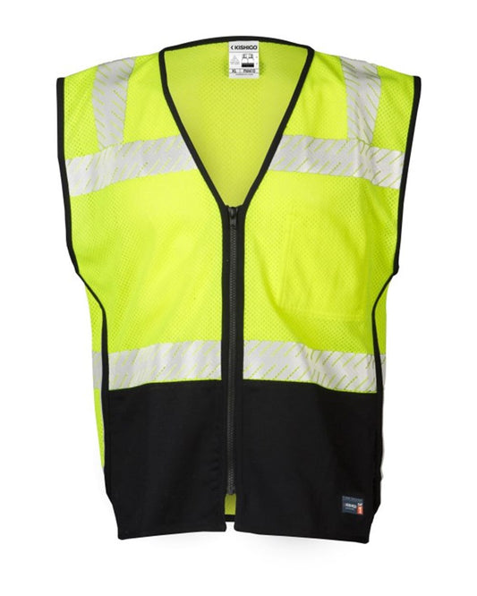 Unisex Premium Black Series® FR Black Bottom Mesh Vest - FM410