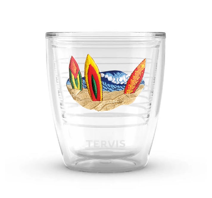Front View of Clear Tervis® Classic Tumbler Embroidered Emblem - 12 oz.