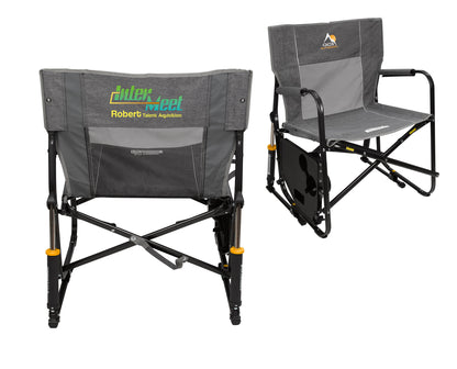 Rear View of Gray GCI Outdoor® Freestyle Rocker XL™ with Side Table