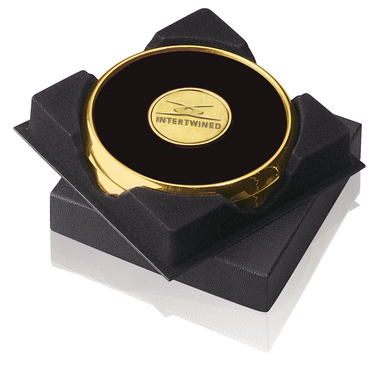 JAFFA® Two Coasters in Deluxe Black Flocked Gift Box