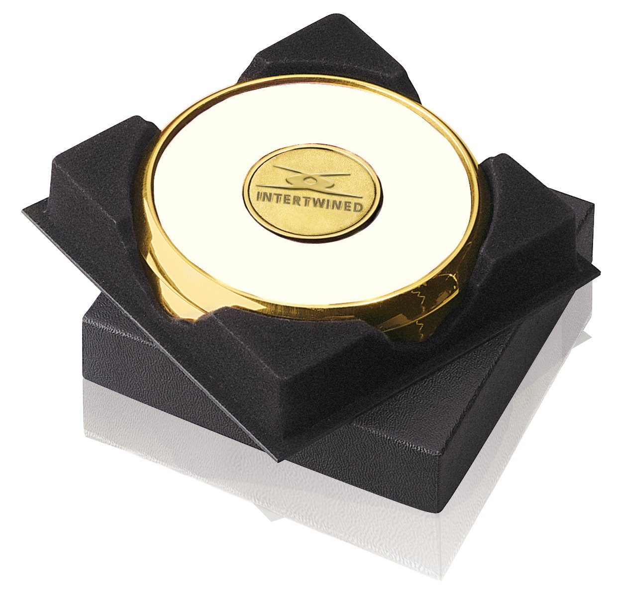 JAFFA® Two Coasters in Deluxe Black Flocked Gift Box