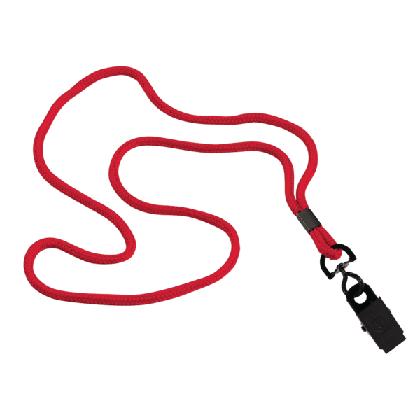 1/8" Polyester Cord Lanyard with Bulldog Clip