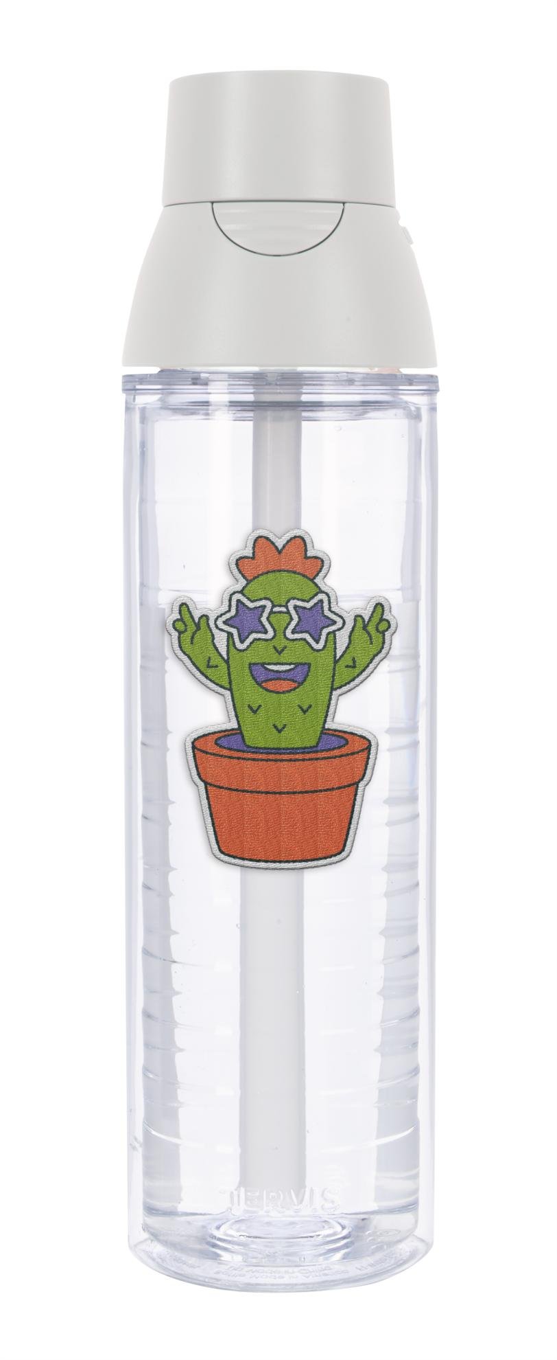 Front View of Clear Tervis® Venture™ Lite Bottle Embroidered Emblem - 24 oz.