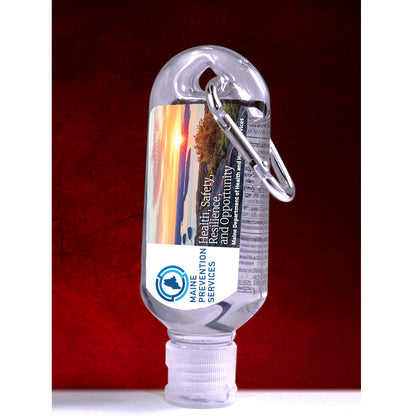 “SanGo L” 1.8 oz Hand Sanitizer Antibacterial Gel in Flip-Top Bottle with Carabiner(PhotoImage Full