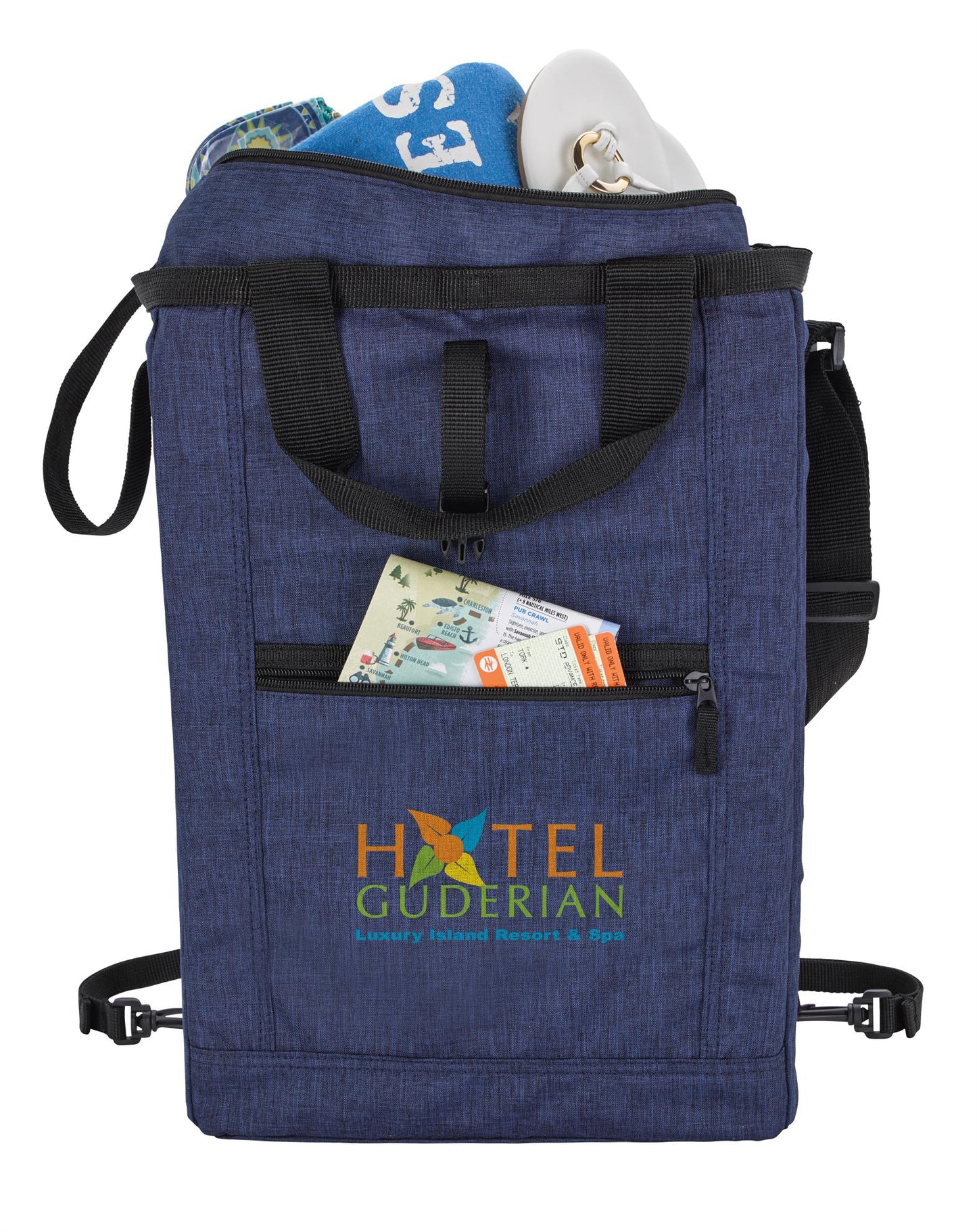 Front View of Navy Good Value™ Packable Tote-Pack