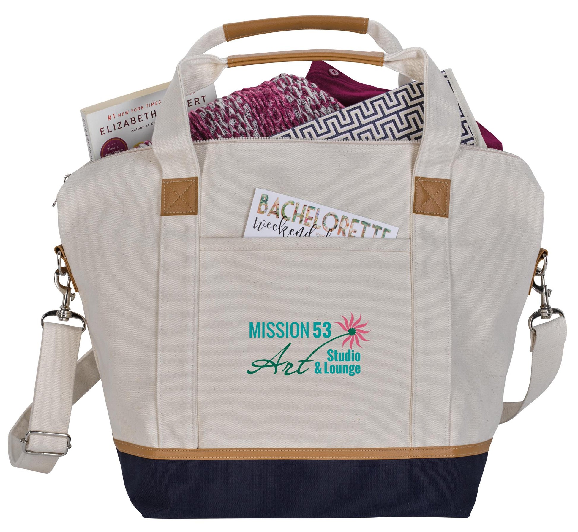 Front View of Black Atchison® Skipper Cotton Duffel