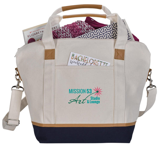 Front View of Black Atchison® Skipper Cotton Duffel