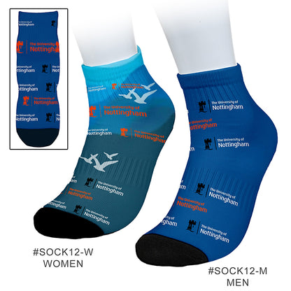 "SPORTY" Color Sublimation Low-Cut Ankle Crew Socks in Men’s & Women’s Size (SOCK12-M Men / SOCK12-W
