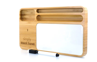 Natural Bamboo 10W Wireless Charging Base with Dry Erase Board