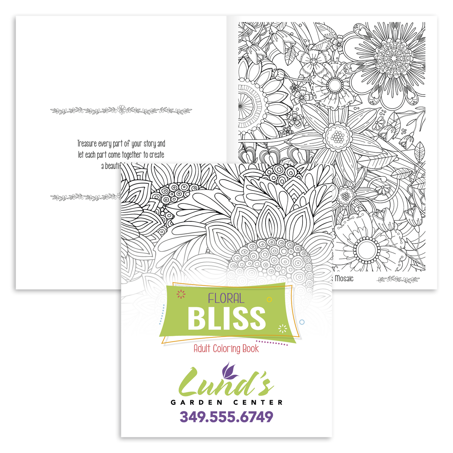 Front View of Floral Bliss (Flowers) Good Value™ Floral Bliss Adult Coloring Book