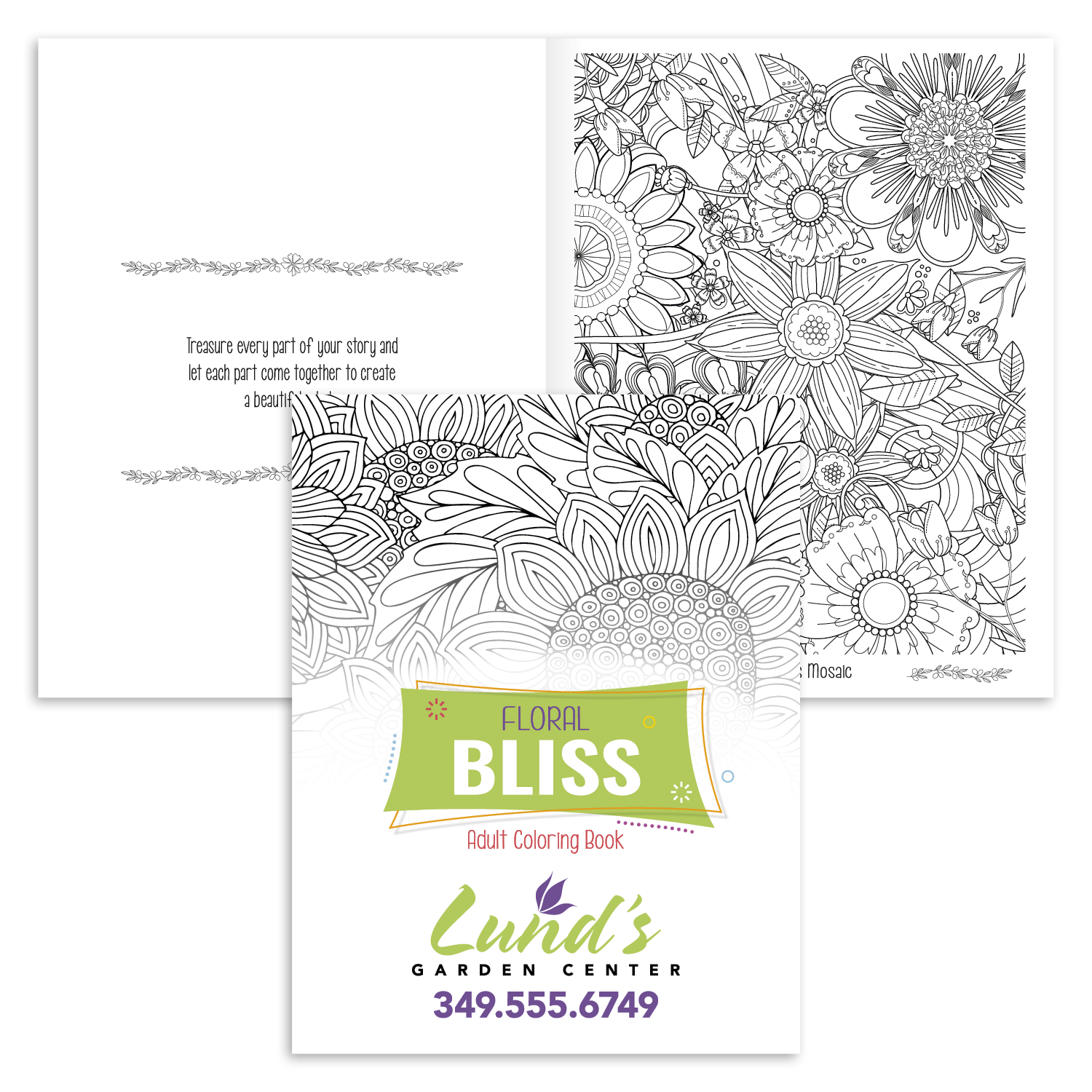 Front View of Floral Bliss (Flowers) Good Value™ Floral Bliss Adult Coloring Book