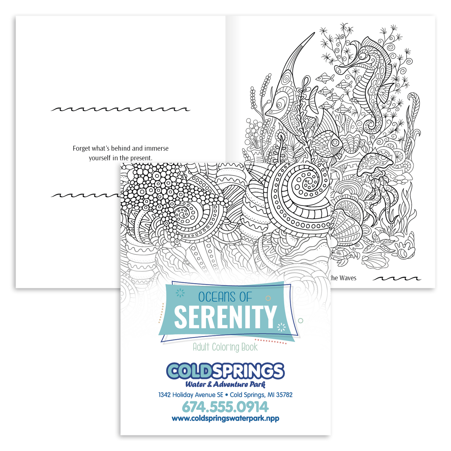 Front View of Oceans of Serenity Good Value™ Oceans of Serenity Adult Coloring Book