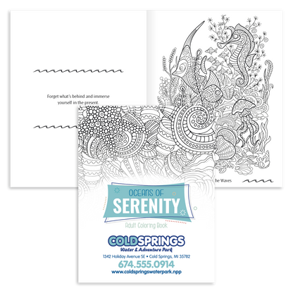 Front View of Oceans of Serenity Good Value™ Oceans of Serenity Adult Coloring Book