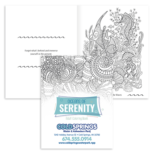 Front View of Oceans of Serenity Good Value™ Oceans of Serenity Adult Coloring Book