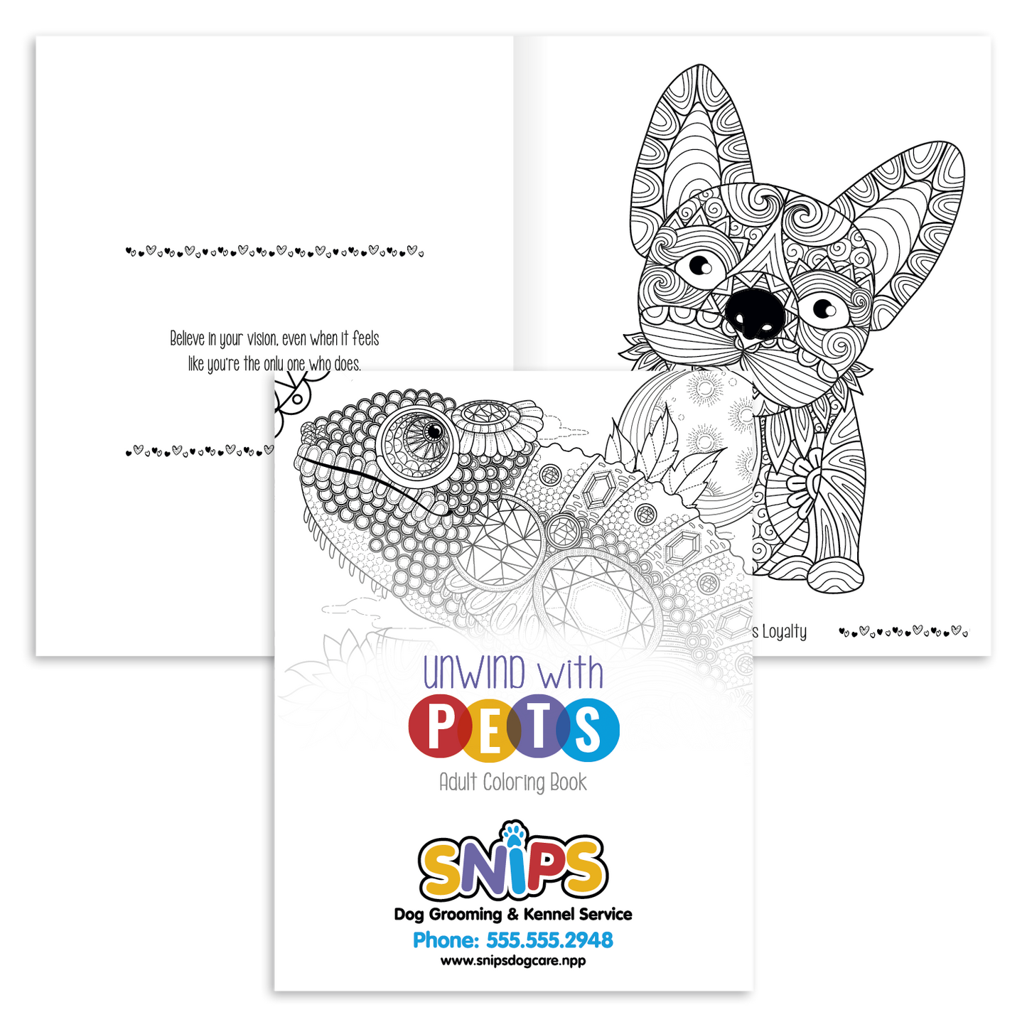 Front View of Unwind with Pets Good Value™ Unwind with Pets Adult Coloring Book