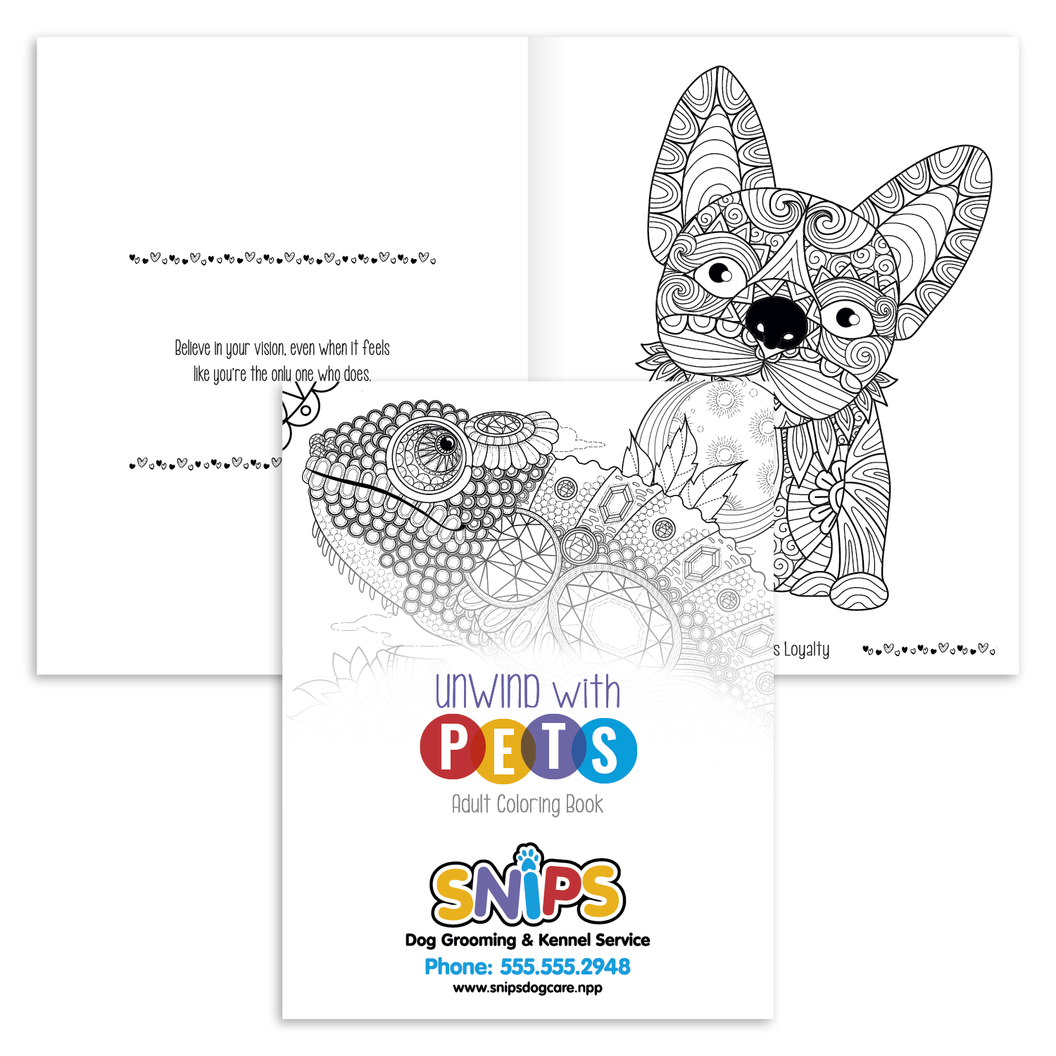 Front View of Unwind with Pets Good Value™ Unwind with Pets Adult Coloring Book