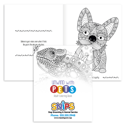 Front View of Unwind with Pets Good Value™ Unwind with Pets Adult Coloring Book