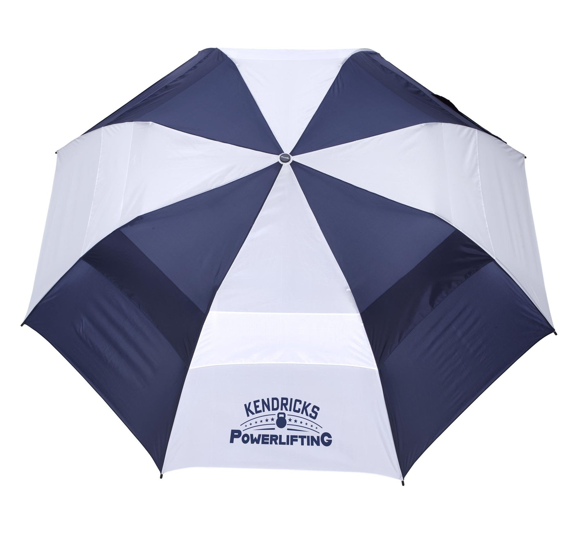 Front View of Navy Shed Rain™ Windjammer® 58" Vented Auto-Open Jumbo Compact Umbrella