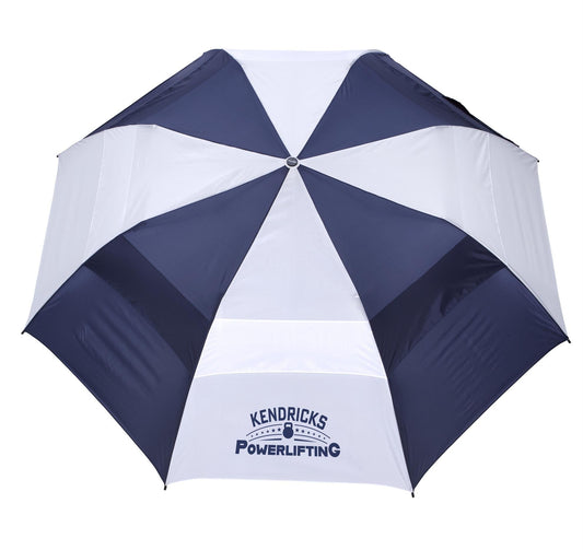 Front View of Navy Shed Rain™ Windjammer® 58" Vented Auto-Open Jumbo Compact Umbrella