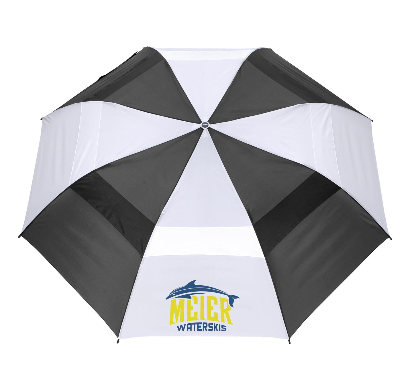 Front View of Black Shed Rain™ Windjammer® 58" Vented Wooden-Handled Auto-Open Jumbo Compact Umbrella