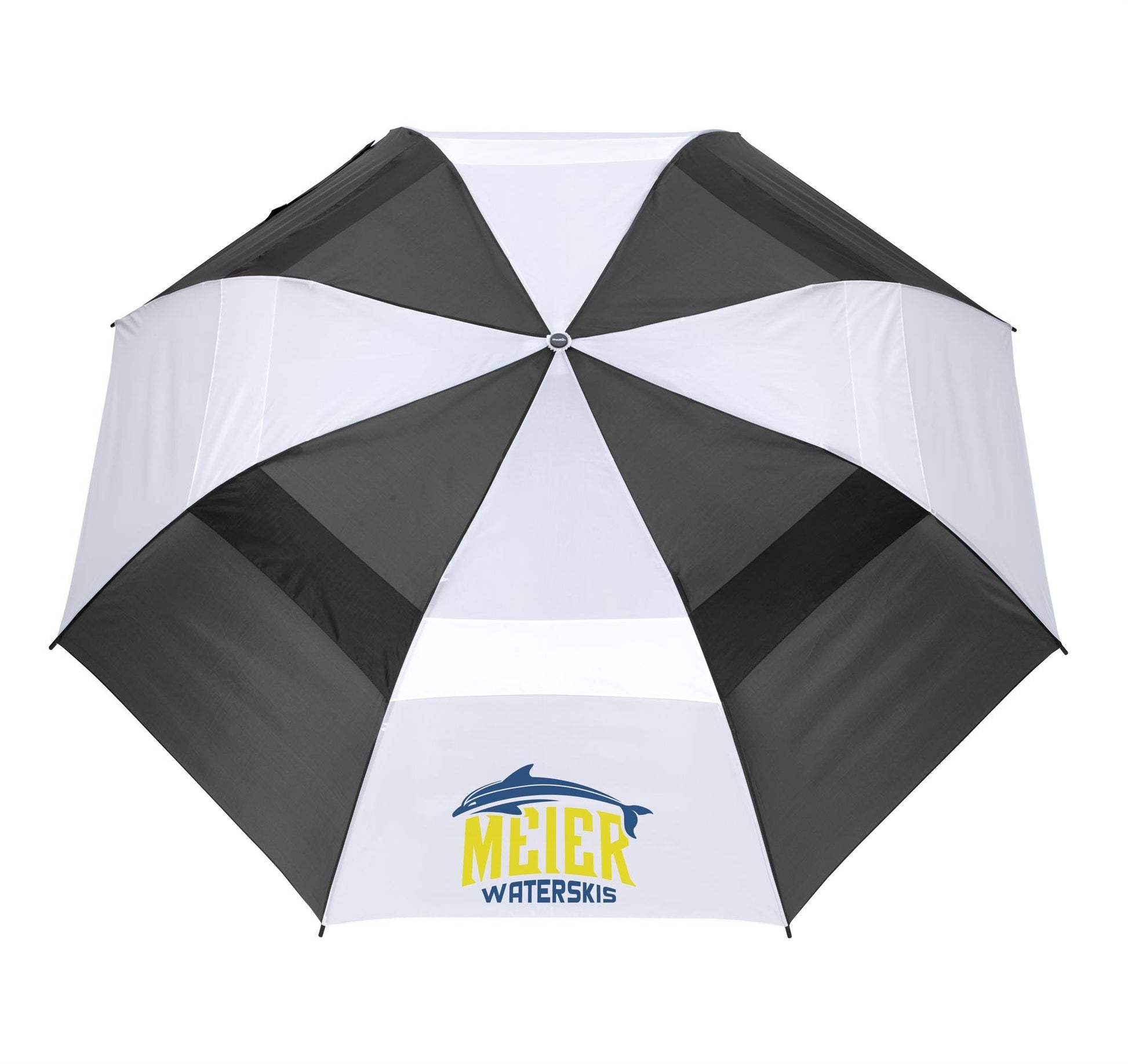Front View of Black Shed Rain™ Windjammer® 58" Vented Wooden-Handled Auto-Open Jumbo Compact Umbrella