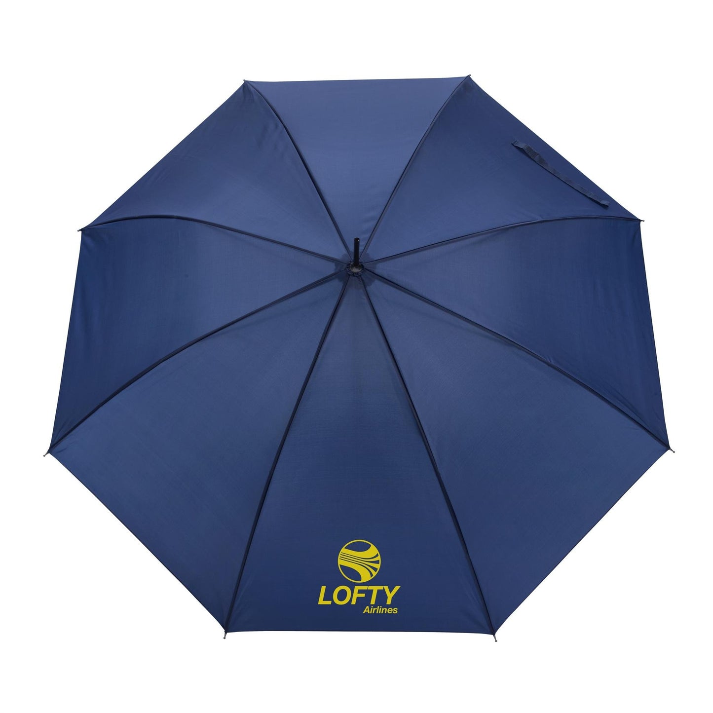 Front View of Navy Shed Rain™ 48" Wood-Handled Auto-Open Stick Umbrella