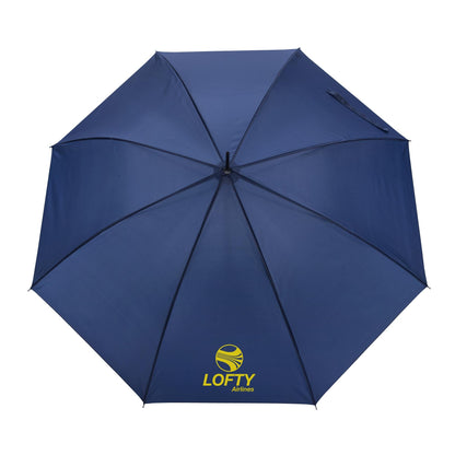 Front View of Navy Shed Rain™ 48" Wood-Handled Auto-Open Stick Umbrella