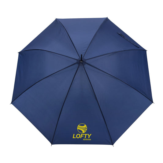 Front View of Navy Shed Rain™ 48" Wood-Handled Auto-Open Stick Umbrella