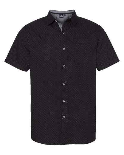Men's Peached Printed Poplin Short Sleeve Shirt - 9290