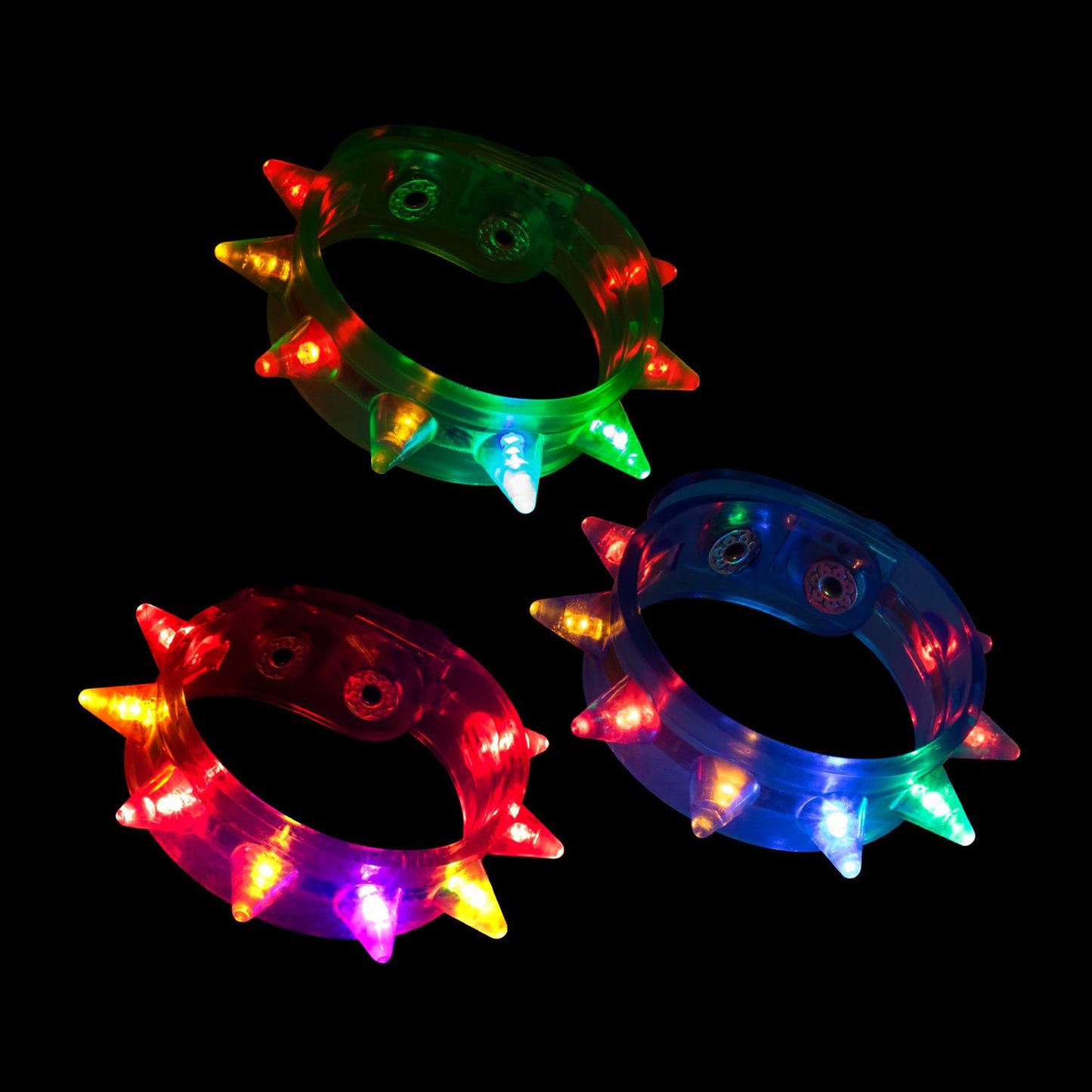 Multicolor 8' Flashing Spike Bracelet