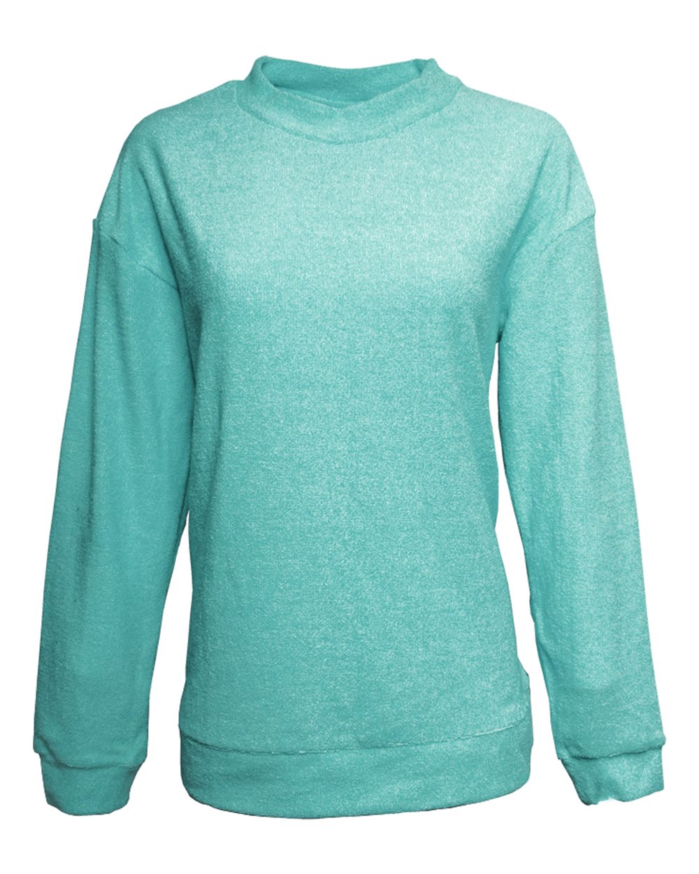 Women's Weekend Terry Mock Neck Pullover - 8428