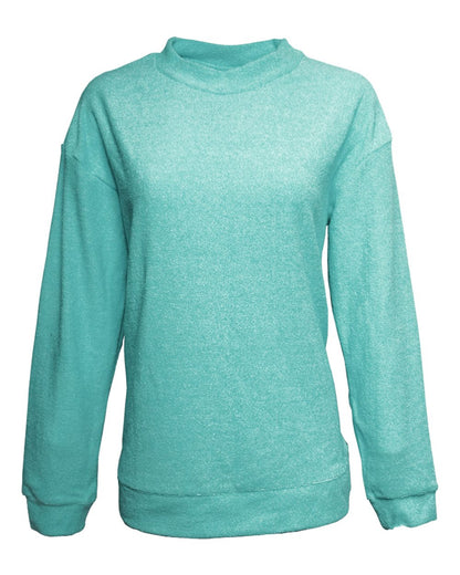 Women's Weekend Terry Mock Neck Pullover - 8428